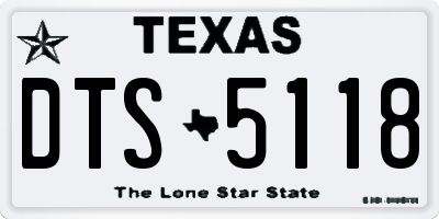 TX license plate DTS5118