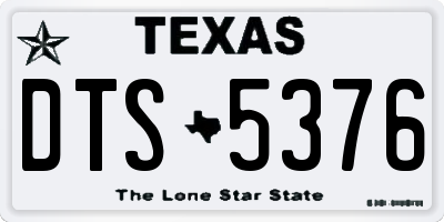 TX license plate DTS5376