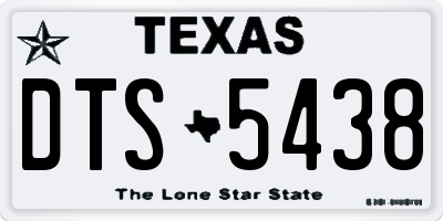 TX license plate DTS5438