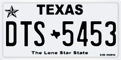 TX license plate DTS5453