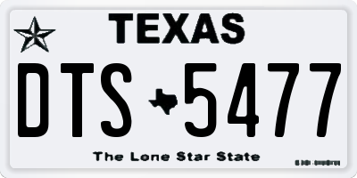 TX license plate DTS5477