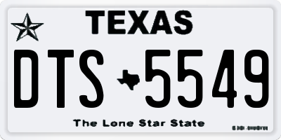 TX license plate DTS5549