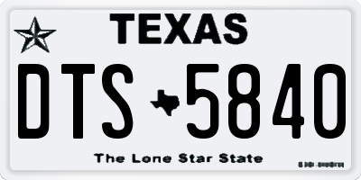 TX license plate DTS5840