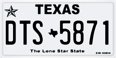 TX license plate DTS5871