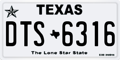 TX license plate DTS6316