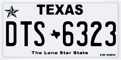 TX license plate DTS6323