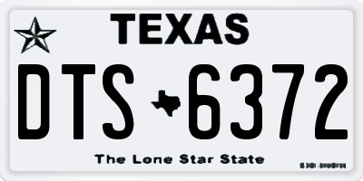 TX license plate DTS6372