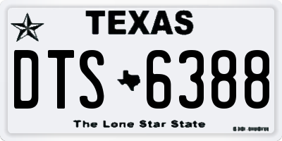 TX license plate DTS6388