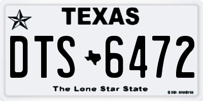 TX license plate DTS6472