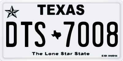 TX license plate DTS7008
