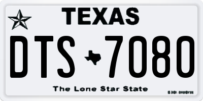 TX license plate DTS7080