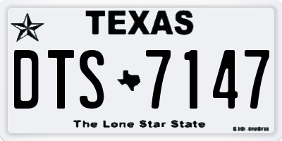 TX license plate DTS7147