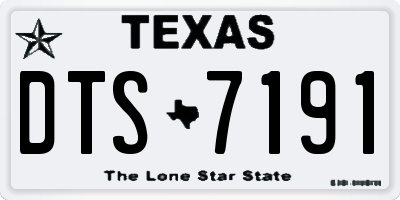 TX license plate DTS7191