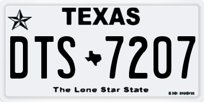 TX license plate DTS7207