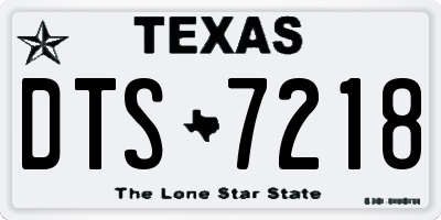 TX license plate DTS7218