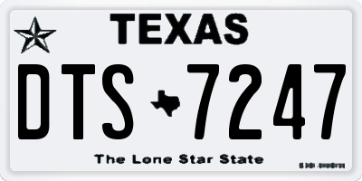 TX license plate DTS7247