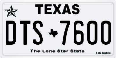 TX license plate DTS7600