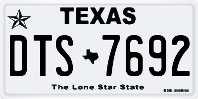 TX license plate DTS7692