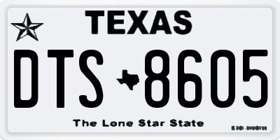 TX license plate DTS8605