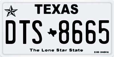 TX license plate DTS8665