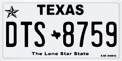 TX license plate DTS8759