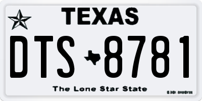 TX license plate DTS8781