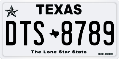 TX license plate DTS8789