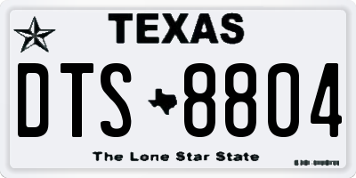 TX license plate DTS8804