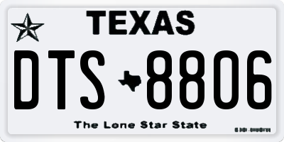 TX license plate DTS8806