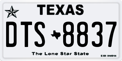 TX license plate DTS8837
