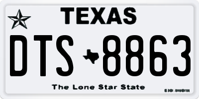 TX license plate DTS8863