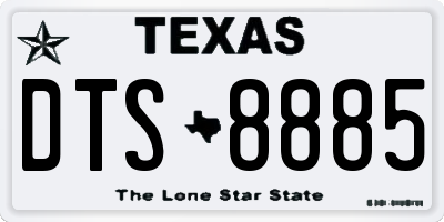 TX license plate DTS8885