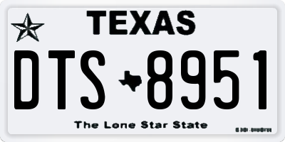 TX license plate DTS8951