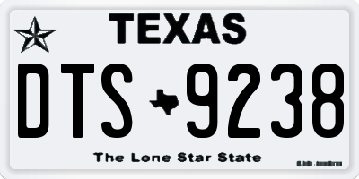 TX license plate DTS9238