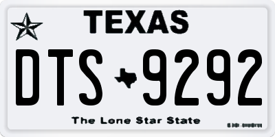 TX license plate DTS9292