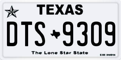 TX license plate DTS9309