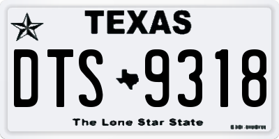 TX license plate DTS9318