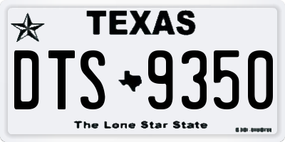 TX license plate DTS9350