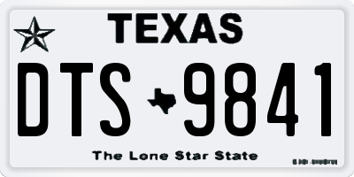 TX license plate DTS9841