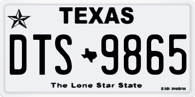 TX license plate DTS9865