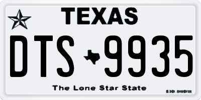 TX license plate DTS9935