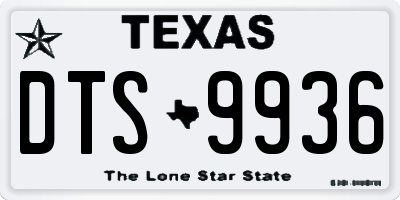 TX license plate DTS9936