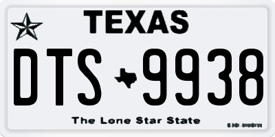 TX license plate DTS9938