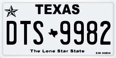 TX license plate DTS9982