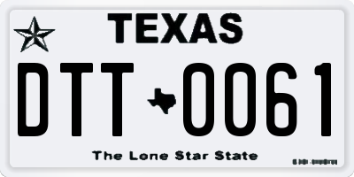 TX license plate DTT0061