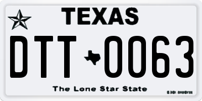 TX license plate DTT0063