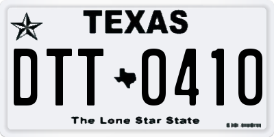 TX license plate DTT0410