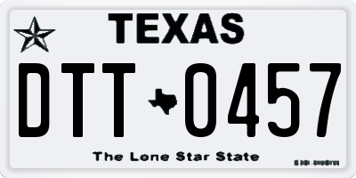 TX license plate DTT0457