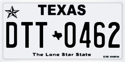 TX license plate DTT0462