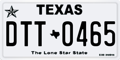 TX license plate DTT0465